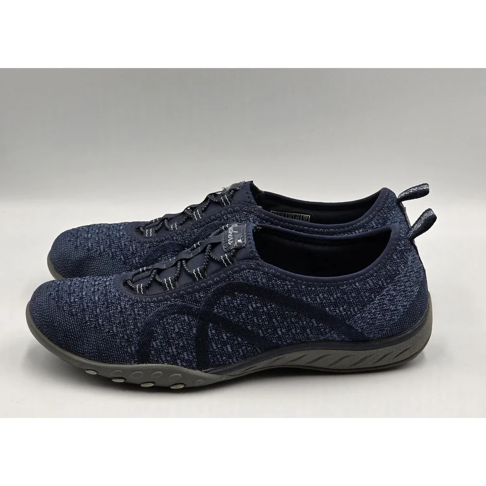 Skechers Breathe Easy Slip On Women's 8 Navy Relaxed Fit Walking Shoes - Picture 5 of 12